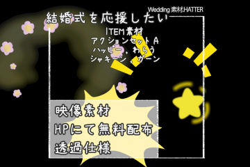 結婚式で使用できるフリーの無料テキスト素材free-action-set-movie